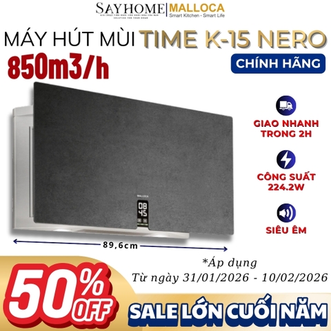 Máy hút mùi MALLOCA TIME K-15 NERO dạng TV - Hàng chính hãng Malloca