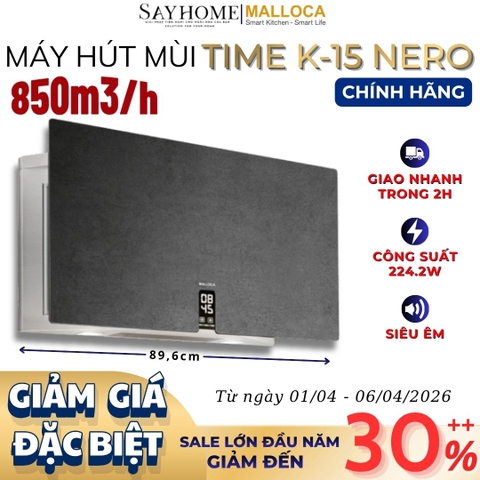 Máy hút mùi MALLOCA TIME K-15 NERO dạng TV - Hàng chính hãng