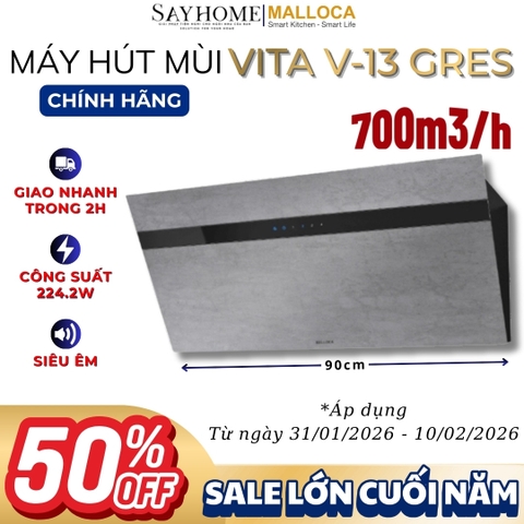 Máy hút mùi Malloca VITA V-13 GRES dạng TV - Hàng chính hãng Malloca