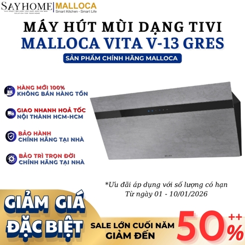 Máy hút mùi Malloca VITA V-13 GRES dạng TV - Hàng chính hãng Malloca