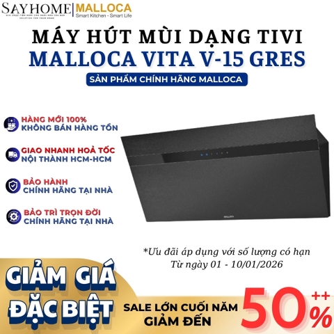Máy hút mùi Malloca VITA V-15 GRES dạng TV - Hàng chính hãng Malloca