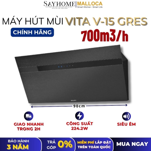 Máy hút mùi Malloca VITA V-15 GRES dạng TV - Hàng chính hãng