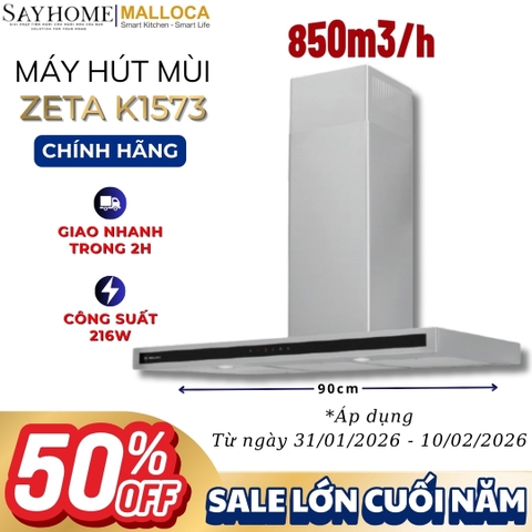 Máy hút mùi MALLOCA ZETA K1573 chữ T RANGE HOOD - Hàng chính hãng MALLOCA