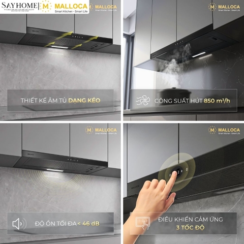 Máy hút mùi MALLOCA MH800TC âm tủ ray kéo tại thành phố Hồ Chí Minh