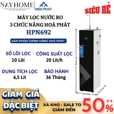 Máy lọc nước Hoà Phát HPN692 RO 10 lõi nóng-lạnh-nguội - Hàng chính hãng Hoà Phát