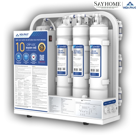 MÁY LỌC NƯỚC RO ĐỂ GẦM HÒA PHÁT VỚI 10 LÕI LỌC HPU466 SAYHOME