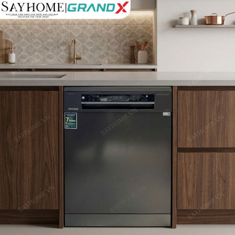 Máy rửa bát GrandX SMS7GX86G 16 bộ đồ ăn Châu Âu - Bảo hành chính hãng