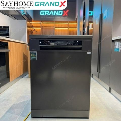 Máy rửa bát GrandX SMS7GX86G 16 bộ đồ ăn Châu Âu - Bảo hành chính hãng