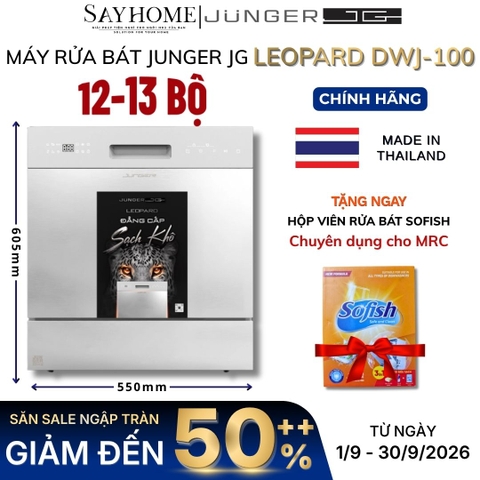 Máy rửa bát JUNGER JG Leopard DWJ-100 12-13 bộ đồ ăn Châu Âu - Hàng chính hãng