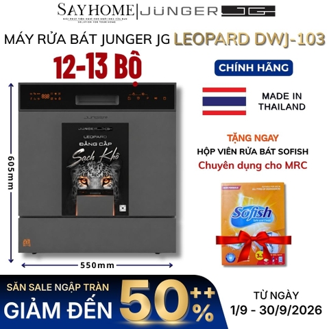 Máy rửa bát JUNGER JG Leopard DWJ-103 12-13 bộ đồ ăn Châu Âu - Hàng chính hãng