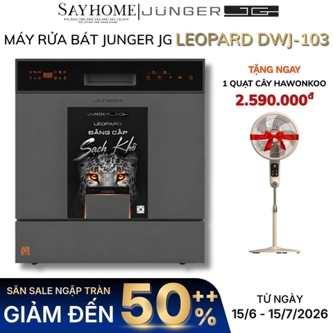 Máy rửa bát JUNGER JG Leopard DWJ-103 12-13 bộ đồ ăn Châu Âu - Hàng chính hãng