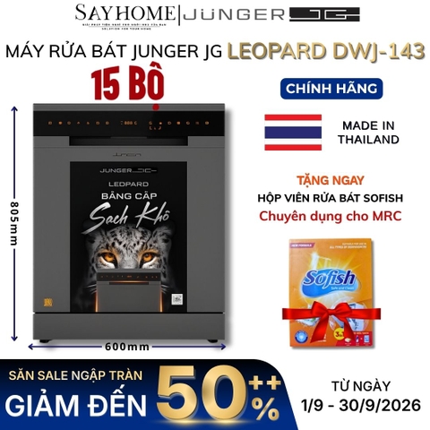 Máy rửa bát JUNGER JG Leopard DWJ-143 15 bộ đồ ăn Châu Âu - Hàng chính hãng