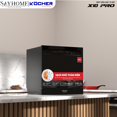 Máy rửa bát Kocher X10 PRO 10 bộ đồ ăn Châu Âu - Bảo hành 3 năm