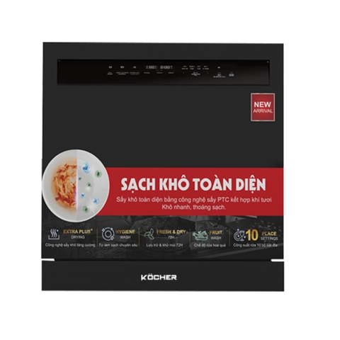 Máy rửa bát Kocher X10 PRO 10 bộ đồ ăn Châu Âu - Bảo hành 3 năm