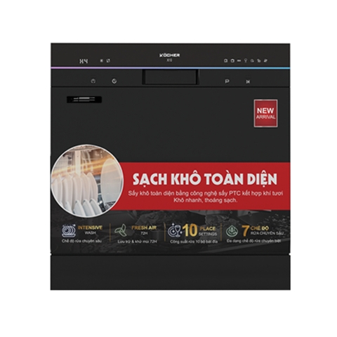 Máy rửa bát Kocher X10 10 bộ đồ ăn Châu Âu - Bảo hành 3 năm