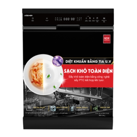 Máy rửa bát Kocher X15B PRO 17 bộ đồ ăn Châu Âu - Bảo hành 3 năm