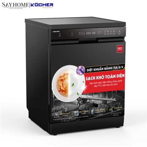 Máy rửa bát Kocher X15UV 17 bộ đồ ăn Châu Âu - Bảo hành 2 năm