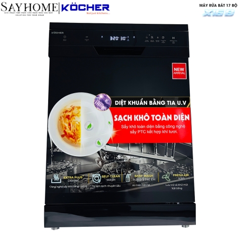 Máy rửa bát Kocher X16B 17 bộ đồ ăn Châu Âu - Bảo hành 3 năm