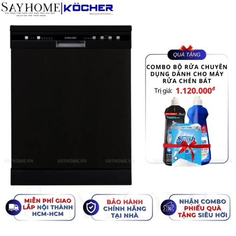 Máy rửa bát Kocher KDEU-8818BL 12 bộ đồ ăn Châu Âu - Bảo hành 2 năm