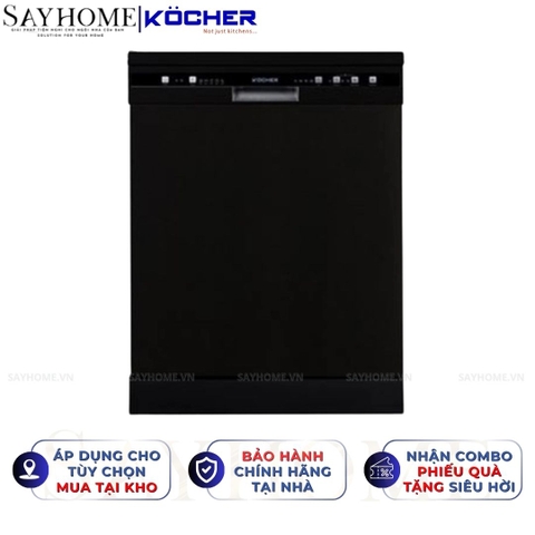 Máy rửa bát Kocher KDEU-8818BL 12 bộ đồ ăn Châu Âu - Bảo hành 2 năm