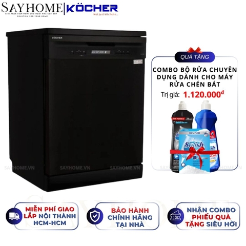 Máy rửa bát Kocher KDEU 8835BL Series 6 15 bộ đồ ăn Châu Âu - Bảo hành 2 năm