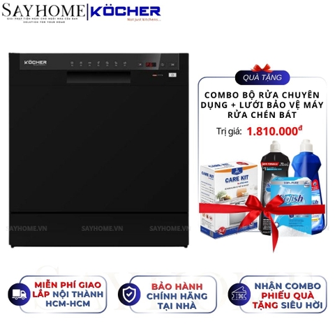 Máy rửa bát Kocher KDEU 8838BL 8 bộ đồ ăn Châu Âu - Bảo hành 3 năm