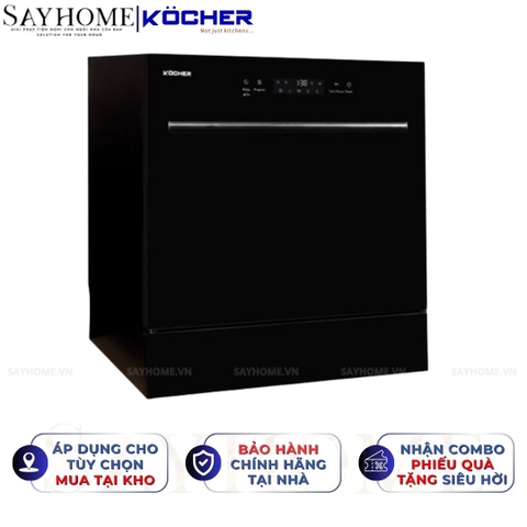 Máy rửa bát Kocher KDEU 8839 8 bộ đồ ăn Châu Âu - Bảo hành 3 năm