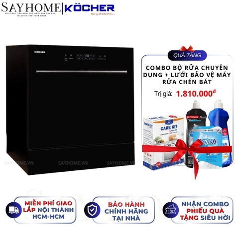Máy rửa bát Kocher KDEU 8839 8 bộ đồ ăn Châu Âu - Bảo hành 3 năm