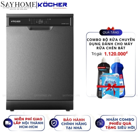 Máy rửa bát Kocher KDEU 8855S7 Series 7 15 bộ đồ ăn Châu Âu - Bảo hành 2 năm