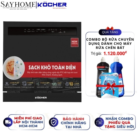 Máy rửa bát Kocher X10 PRO 10 bộ đồ ăn Châu Âu - Bảo hành 2 năm