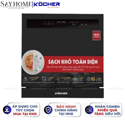 Máy rửa bát Kocher X10 PRO 10 bộ đồ ăn Châu Âu - Bảo hành 2 năm