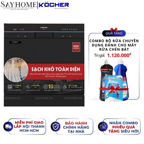 Máy rửa bát Kocher X10 10 bộ đồ ăn Châu Âu - Bảo hành 2 năm