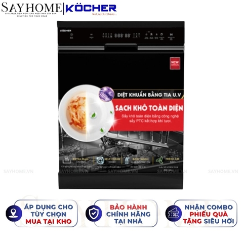 Máy rửa bát Kocher X15B PRO 17 bộ đồ ăn Châu Âu - Bảo hành 2 năm