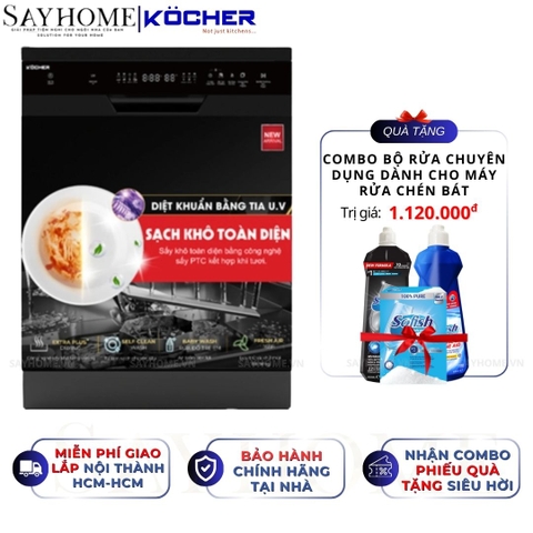 Máy rửa bát Kocher X16B 17 bộ đồ ăn Châu Âu - Bảo hành 2 năm