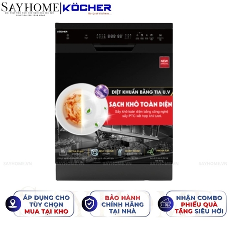 Máy rửa bát Kocher X16B 17 bộ đồ ăn Châu Âu - Bảo hành 2 năm
