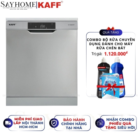 Máy rửa chén bát KAFF KF-A45UVTFT bán âm, độc lập 15 bộ đồ ăn Châu Âu - Bảo hành chính hãng 5 năm