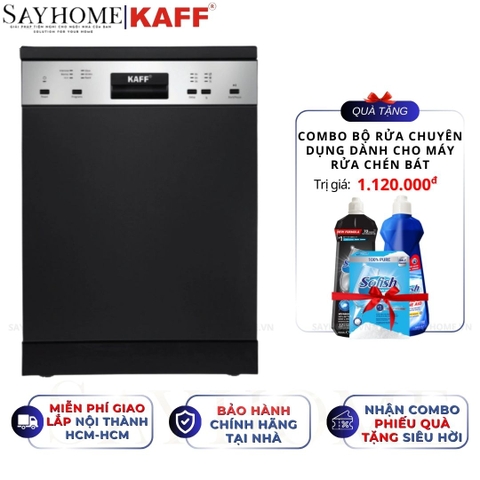 Máy rửa chén bát KAFF KF-BDWSI12.6 bán âm, độc lập 14 bộ đồ ăn Châu Âu - Bảo hành chính hãng 5 năm
