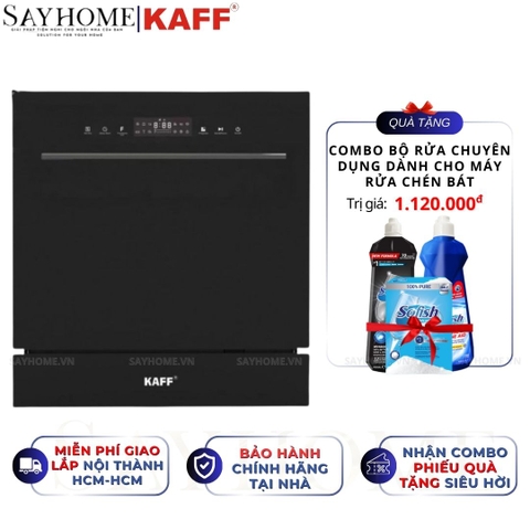 Máy rửa chén bát KAFF KF-BISMS8 PLUS âm bán phần 12 bộ đồ ăn Châu Âu - Bảo hành chính hãng 5 năm