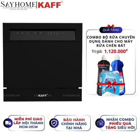 Máy rửa chén bát KAFF KF-BIV810S âm bán phần 10 bộ đồ ăn Châu Âu - Bảo hành chính hãng