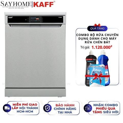 Máy rửa chén bát KAFF KF-D65ERIS bán âm, độc lập 15 bộ đồ ăn Châu Âu - Bảo hành chính hãng 5 năm