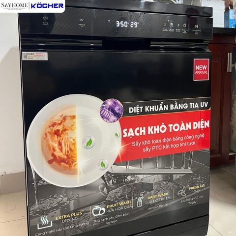 Máy rửa bát Kocher X15B PRO 17 bộ đồ ăn Châu Âu - Bảo hành 2 năm