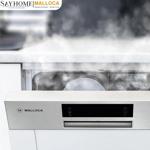 Máy rửa chén MALLOCA MDW14-S08SI âm tủ 14 bộ chén dĩa - Hàng chính hãng
