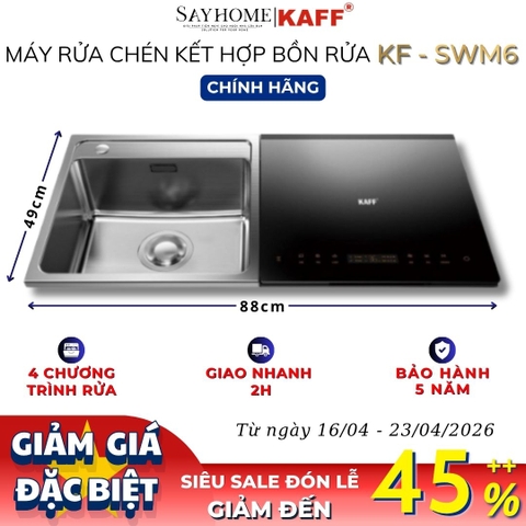 Máy rửa chén kết hợp bồn KAFF KF-SWM6 - Hàng chính hãng KAFF
