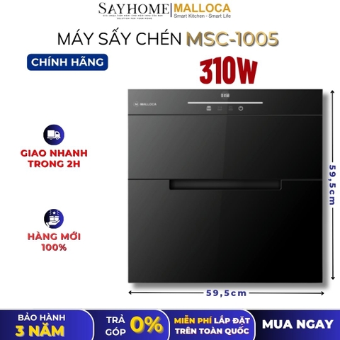 Máy sấy chén dĩa MALLOCA MSC-1005 âm tủ 100 lít - Hàng chính hãng