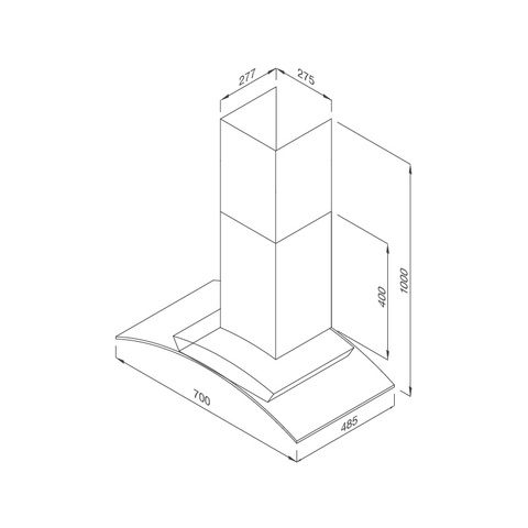 Máy hút mùi kính cong RANGE HOOD Malloca MC 9078-900