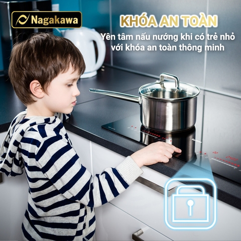 Bếp đôi điện từ Nagakawa NAG1215M Inverter - Mặt kính Schott Ceran cao cấp - Bảo hành 5 năm
