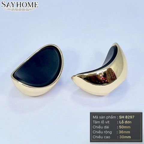 Núm tủ hiện đại màu đen vàng SH8990
