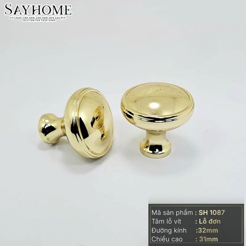 Núm tủ hiện đại màu vàng gold SH1087