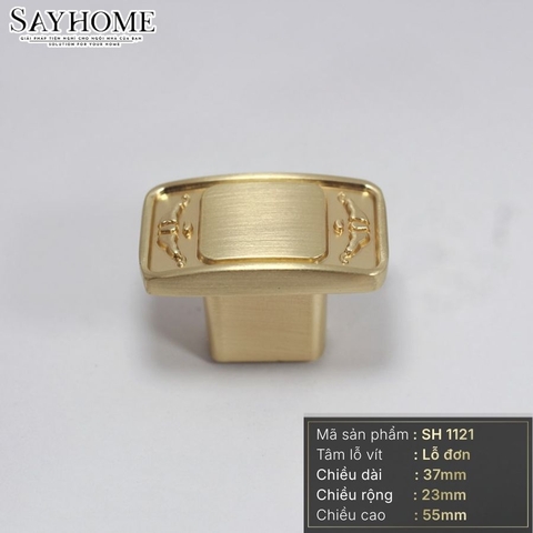 Núm tủ hiện đại màu vàng xước và xanh đen SH1121