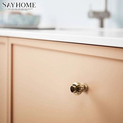 Núm tủ tân cổ điển vintage màu vàng gold SH1155